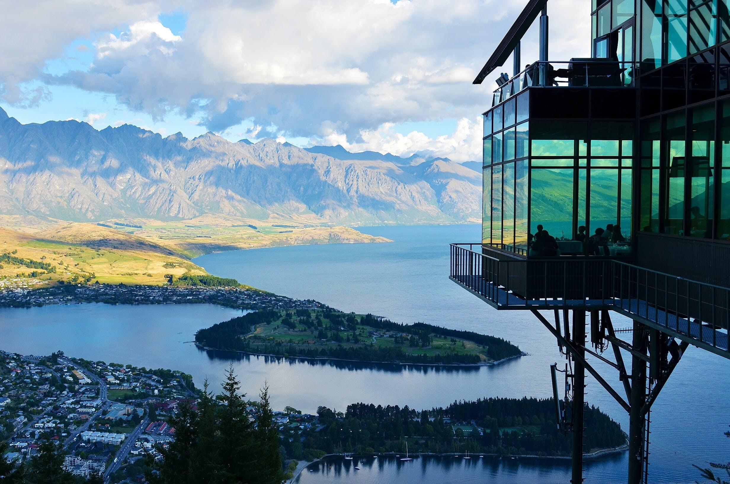 glass restaurant lookout over bay