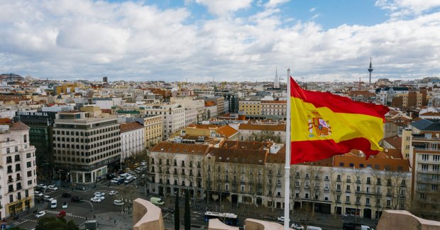 flag blowing in Spain