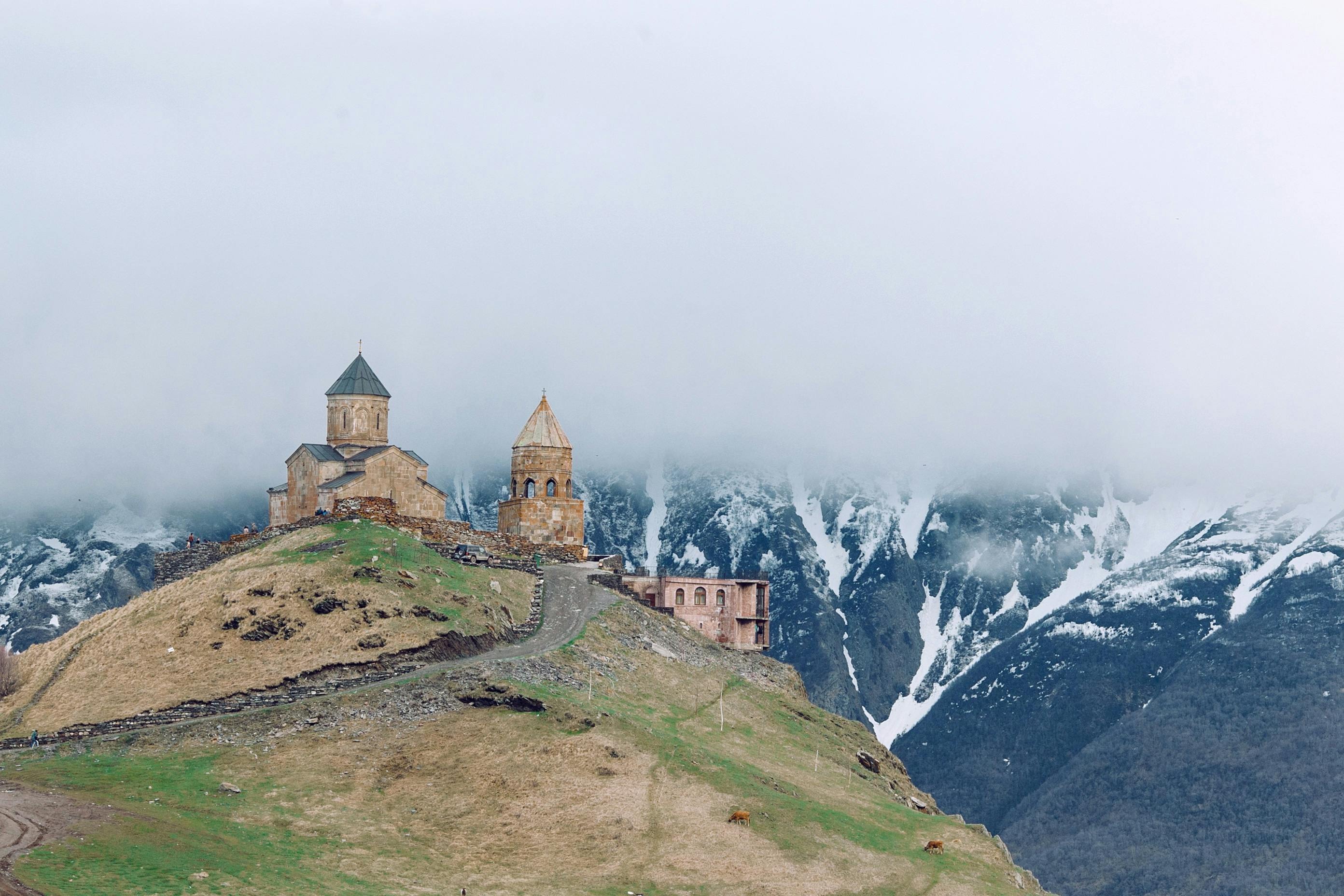 castle on mountain in georgia