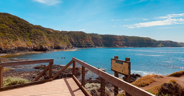 cliffs in ocean blue