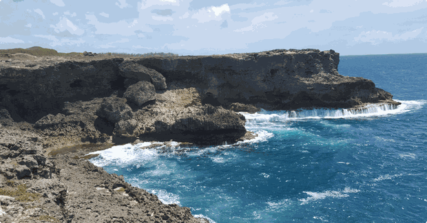 ocean cliffs in barbados