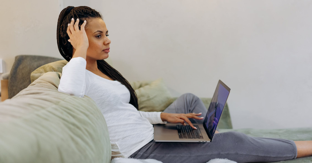 lady working at her laptop