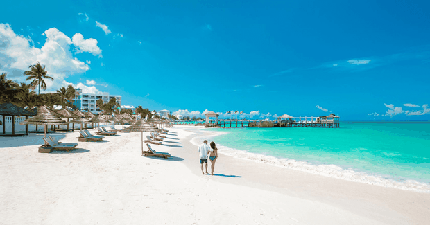 beautiful blue beachfront