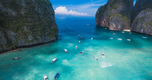 beautiful cove with boats