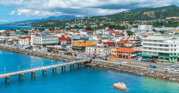 dominica town on beach