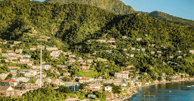 town on the hillside