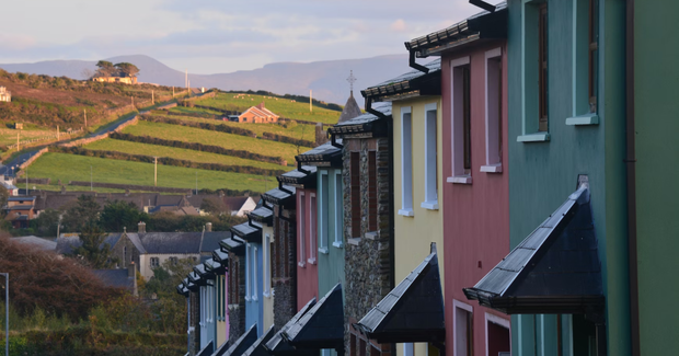 irish houses lined up in a row