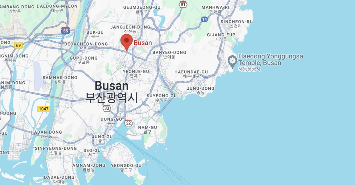 Busan on the map