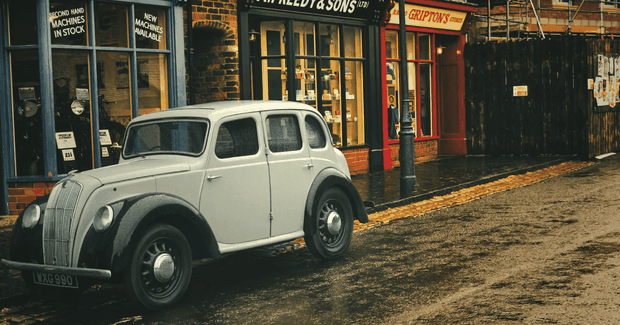 Old timey photo of UK street