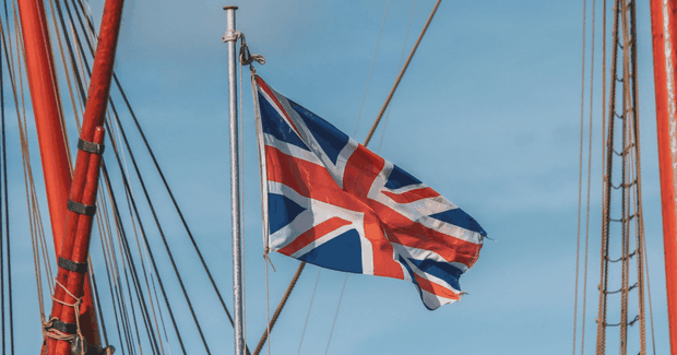 UK flag on a boat